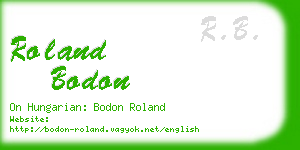 roland bodon business card